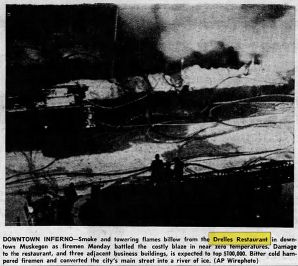 Drelles Restaurant and Cocktail Bar - Jan 1963 Article On Fire